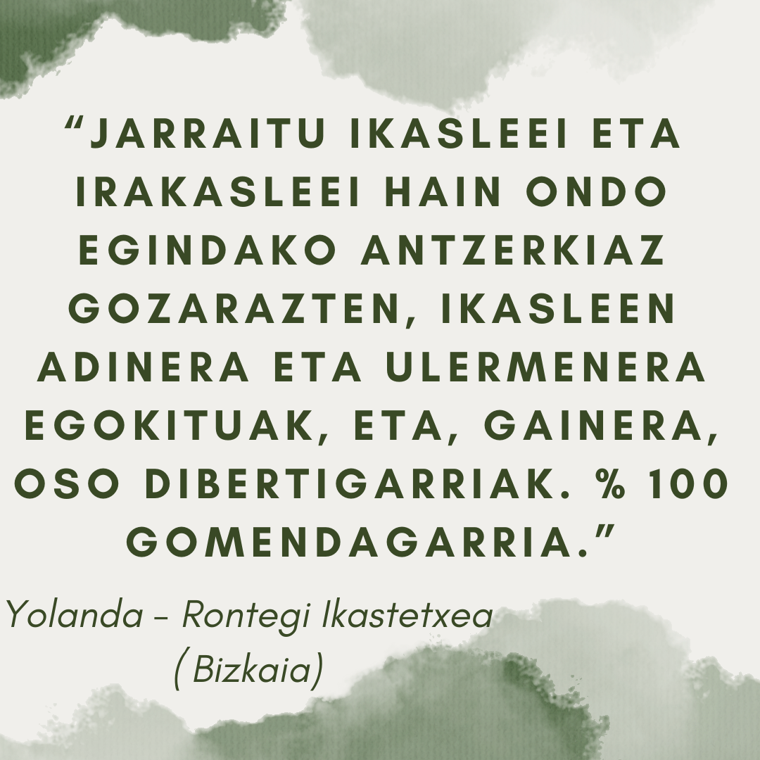 jarraitu ikasleei eta irakasleei hain ondo egindako antzerkiaz gozarazten